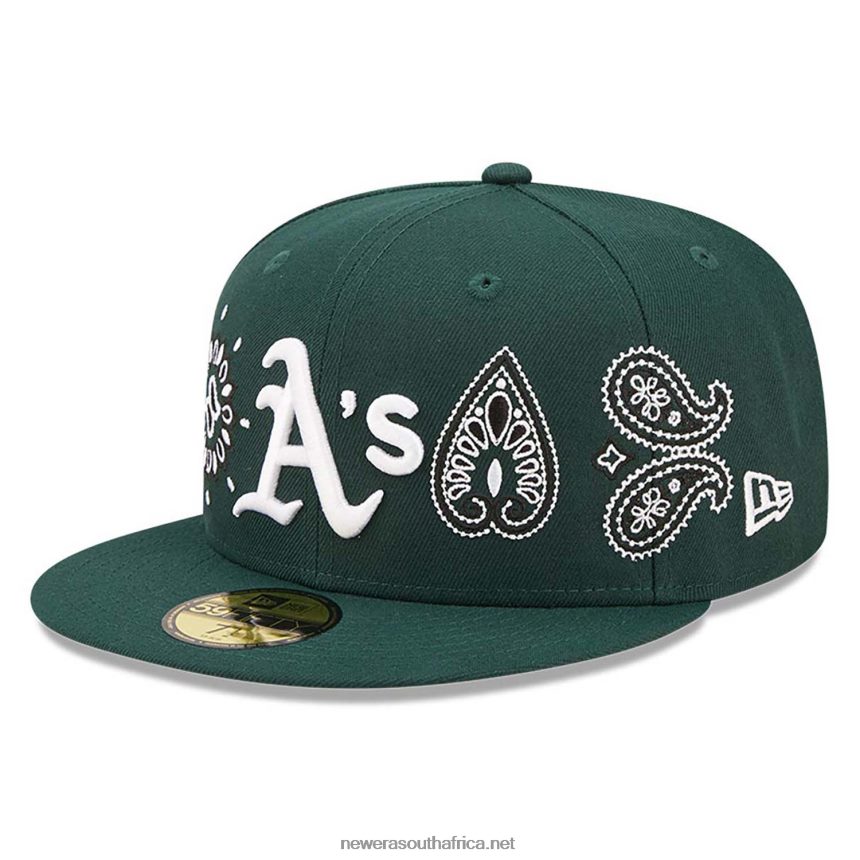Oakland Athletics MLB All Over Print Paisley Green 59FIFTY Fitted Cap New Era TRBRBN438