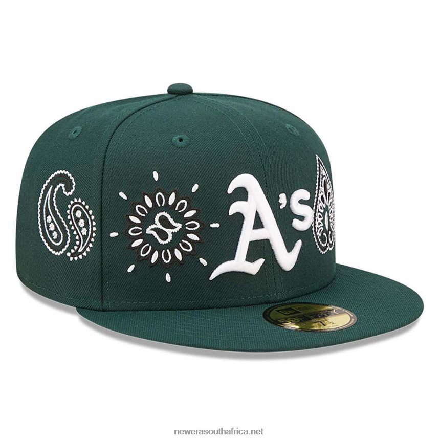 Oakland Athletics MLB All Over Print Paisley Green 59FIFTY Fitted Cap New Era TRBRBN438