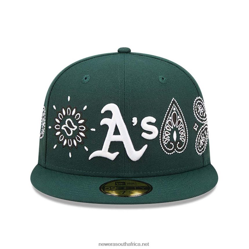 Oakland Athletics MLB All Over Print Paisley Green 59FIFTY Fitted Cap New Era TRBRBN438