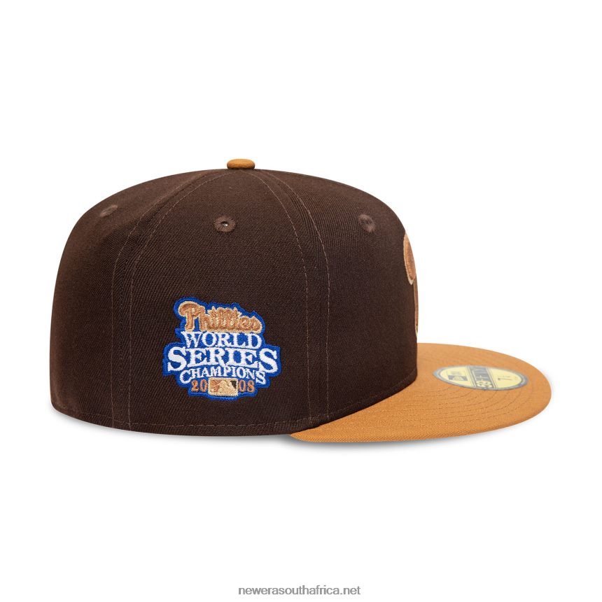 Philadelphia Phillies 2008 World Series Brown 59FIFTY Fitted Cap New Era TRBRBN817