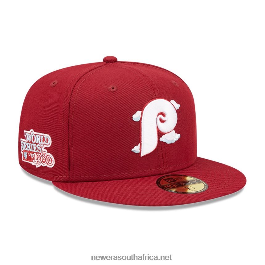 Philadelphia Phillies Comic Cloud Dark Red 59FIFTY Fitted Cap New Era TRBRBN116
