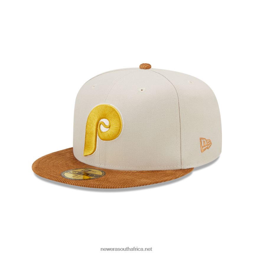 Philadelphia Phillies Cord Visor Stone 59FIFTY Fitted Cap New Era TRBRBN589
