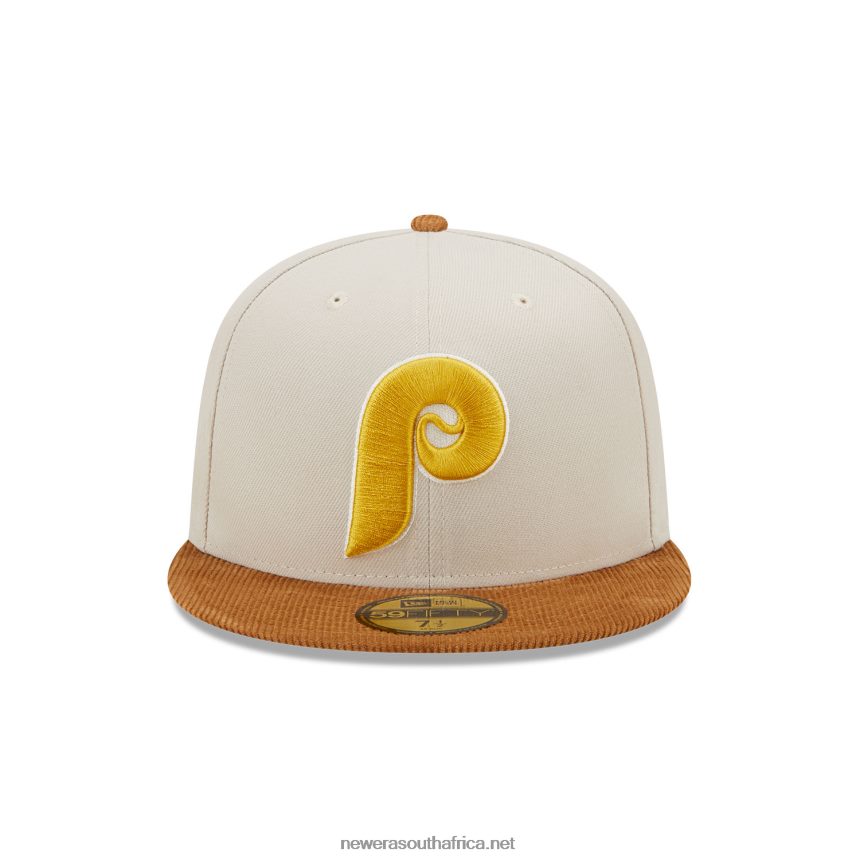 Philadelphia Phillies Cord Visor Stone 59FIFTY Fitted Cap New Era TRBRBN589