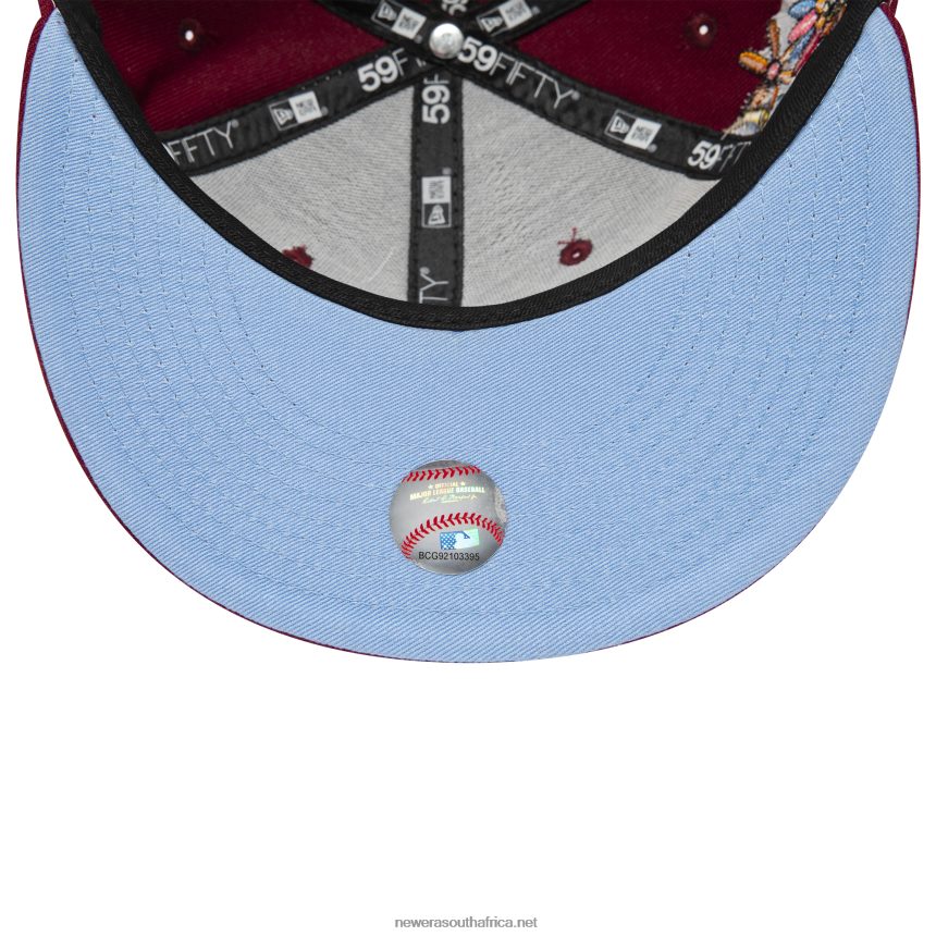 Philadelphia Phillies Groovy Dark Red 59FIFTY Fitted Cap New Era TRBRBN295
