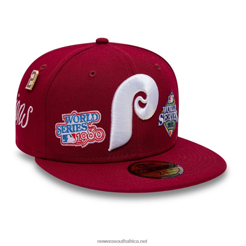 Philadelphia Phillies Historic Champs Dark Red 59FIFTY Fitted Cap New Era TRBRBN521