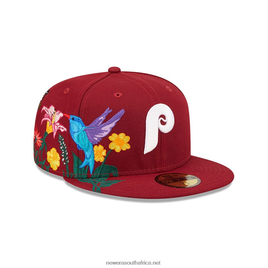 Philadelphia Phillies MLB Blooming Dark Red 59FIFTY Fitted Cap New Era TRBRBN404