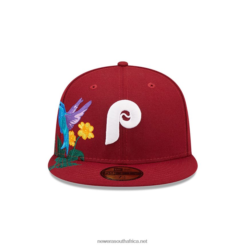 Philadelphia Phillies MLB Blooming Dark Red 59FIFTY Fitted Cap New Era TRBRBN404