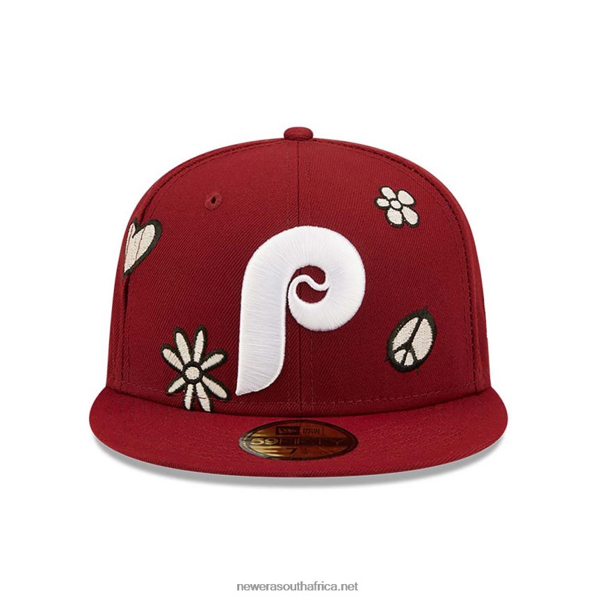 Philadelphia Phillies MLB Sunlight Pop Dark Red 59FIFTY Cap New Era TRBRBN363