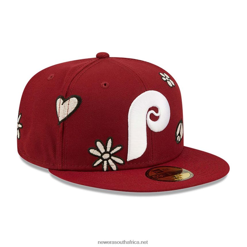 Philadelphia Phillies MLB Sunlight Pop Dark Red 59FIFTY Cap New Era TRBRBN363