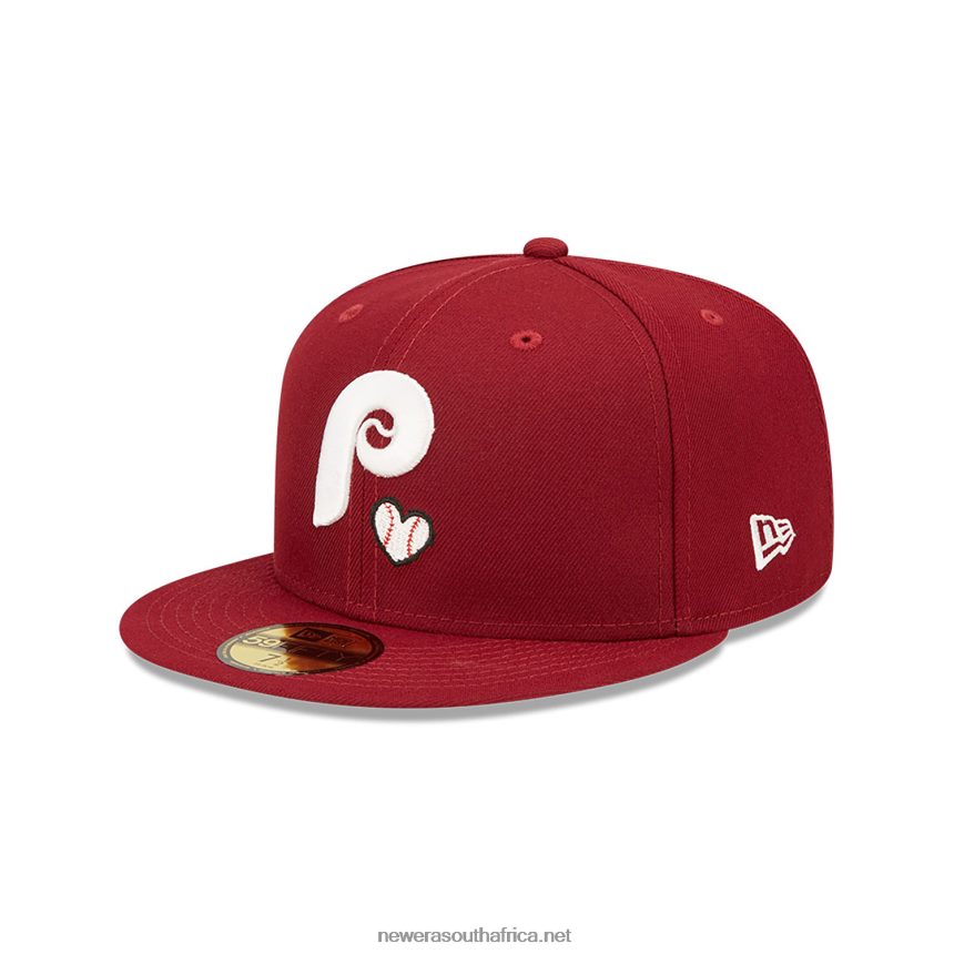 Philadelphia Phillies MLB Team Heart Red 59FIFTY Fitted Cap New Era TRBRBN711