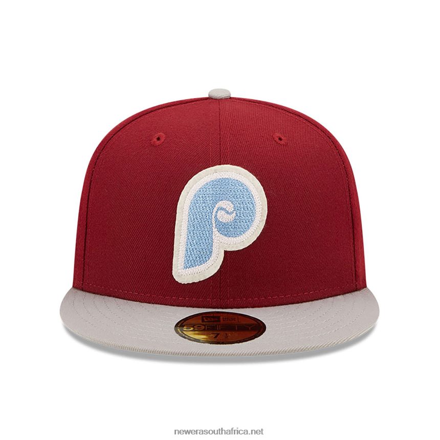 Philadelphia Phillies NE Letterman Dark Red 59FIFTY Fitted Cap New Era TRBRBN525
