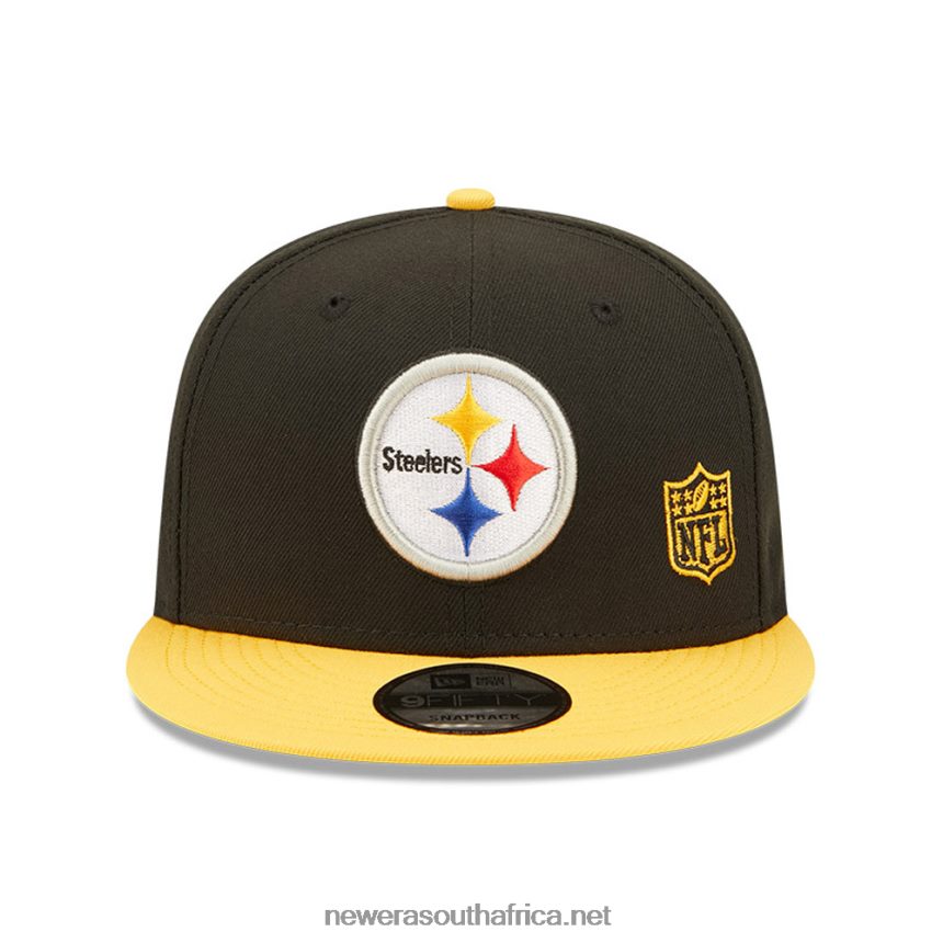 Pittsburgh Steelers NFL Black Letter Arch Black 9FIFTY Snapback Cap New Era TRBRBN2083
