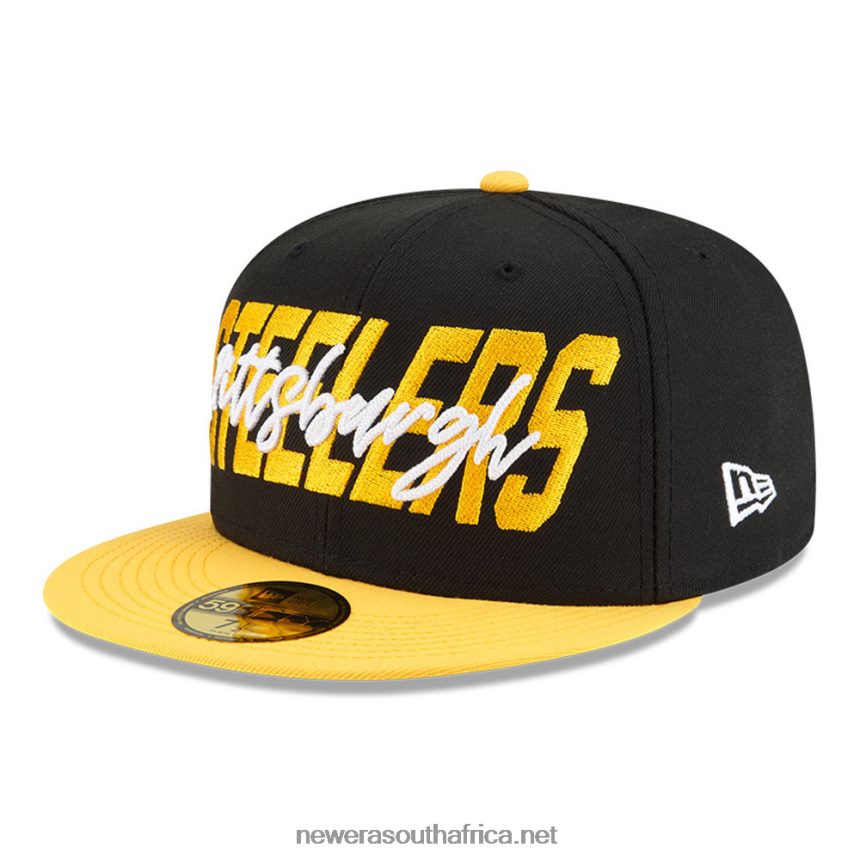 Pittsburgh Steelers NFL Draft Black 59FIFTY Fitted Cap New Era TRBRBN732