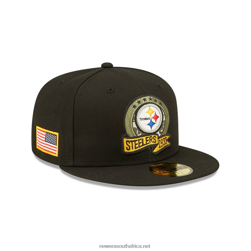 Pittsburgh Steelers NFL Salute to Service Black 59FIFTY Fitted Cap New Era TRBRBN583