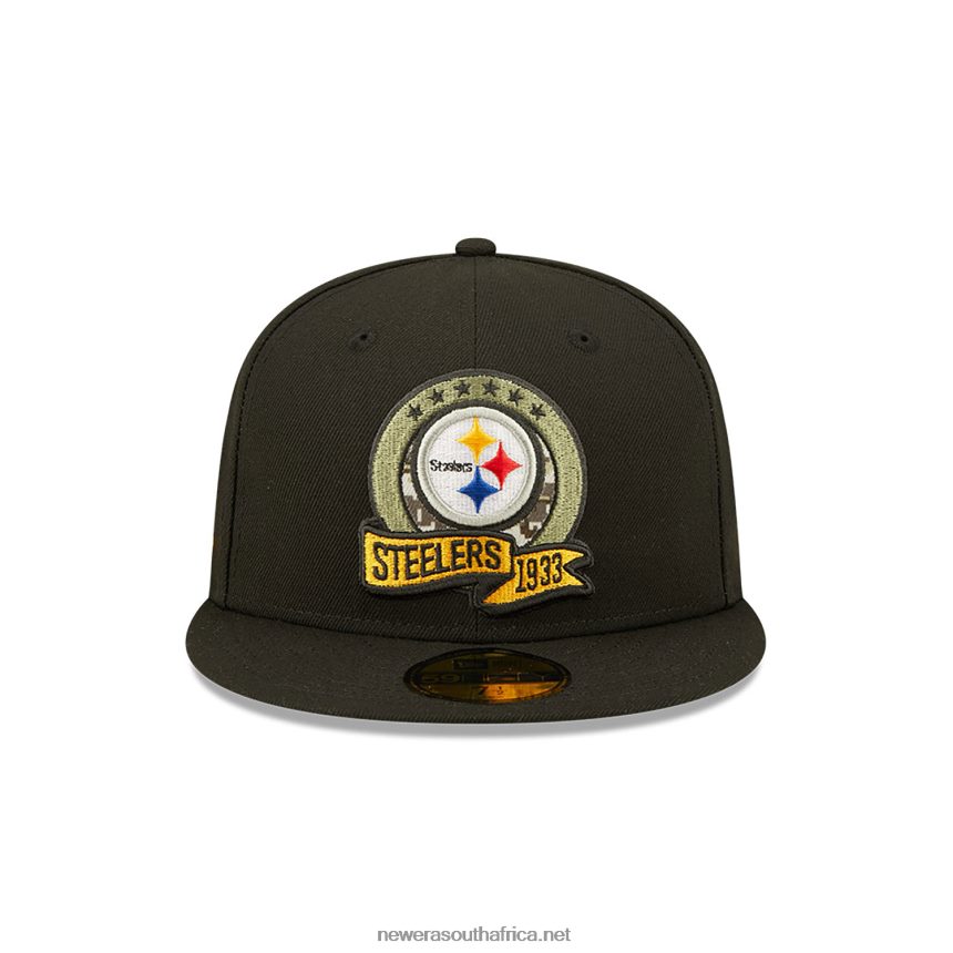 Pittsburgh Steelers NFL Salute to Service Black 59FIFTY Fitted Cap New Era TRBRBN583