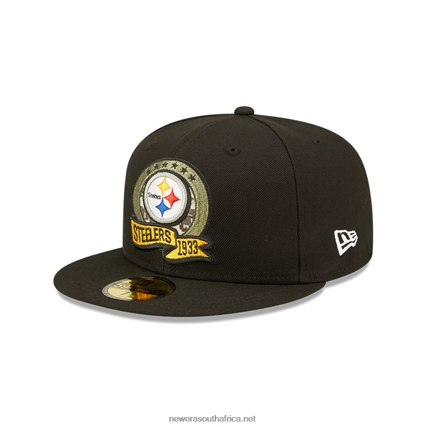 Pittsburgh Steelers NFL Salute to Service Black 59FIFTY Fitted Cap New Era TRBRBN583