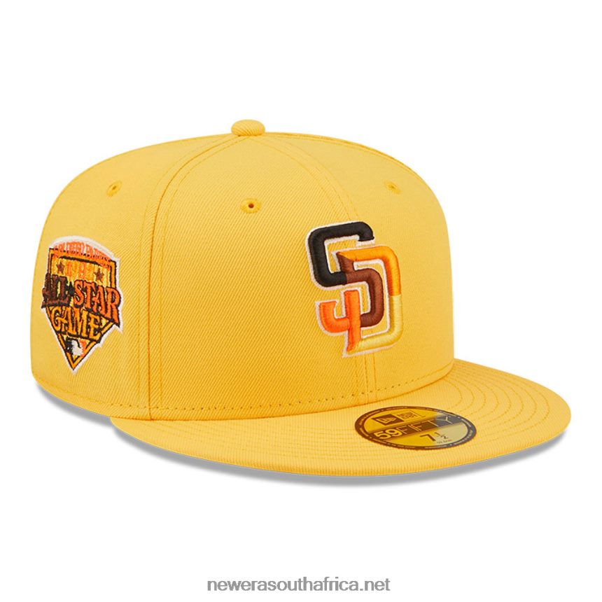 San Diego Padres MLB Butterfly Yellow 59FIFTY Fitted Cap New Era TRBRBN497