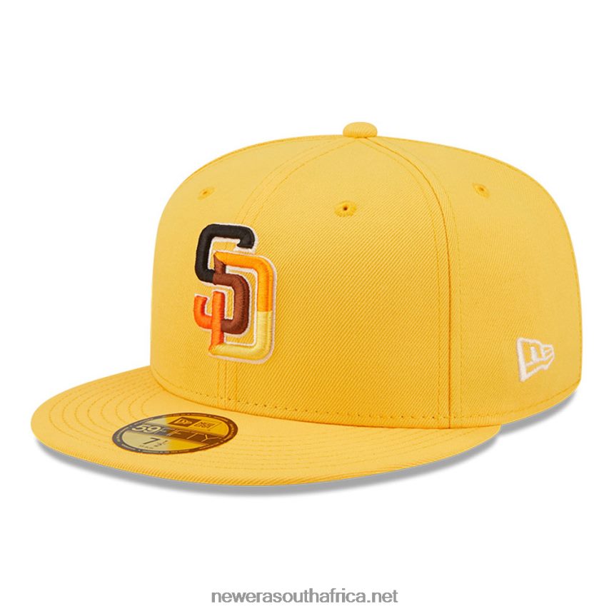 San Diego Padres MLB Butterfly Yellow 59FIFTY Fitted Cap New Era TRBRBN497