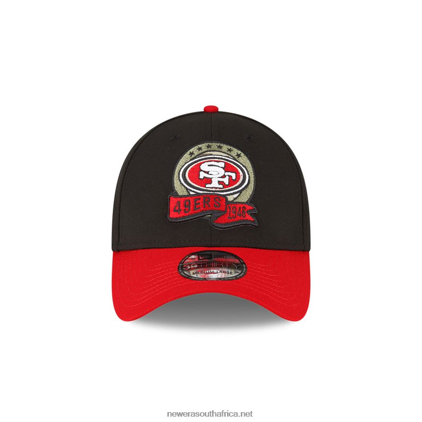 San Francisco 49ers NFL Salute to Service Black 39THIRTY Stretch Fit Cap New Era TRBRBN2181