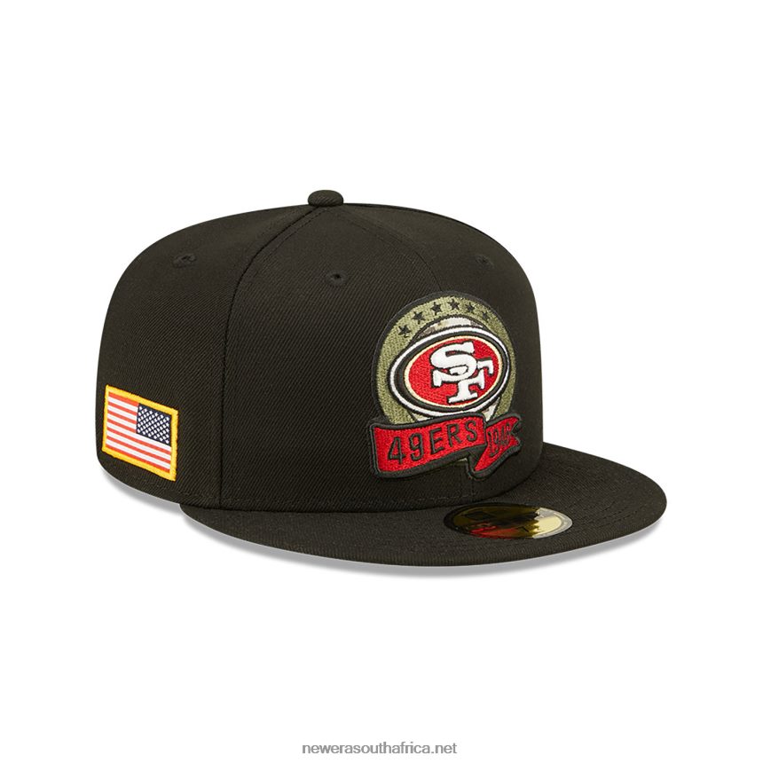 San Francisco 49ers NFL Salute to Service Black 59FIFTY Fitted Cap New Era TRBRBN644