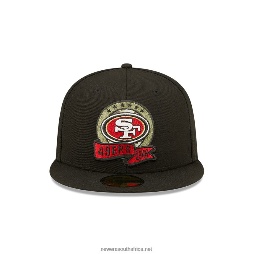 San Francisco 49ers NFL Salute to Service Black 59FIFTY Fitted Cap New Era TRBRBN644