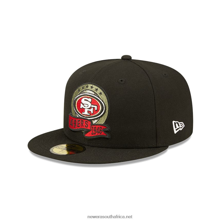 San Francisco 49ers NFL Salute to Service Black 59FIFTY Fitted Cap New Era TRBRBN644