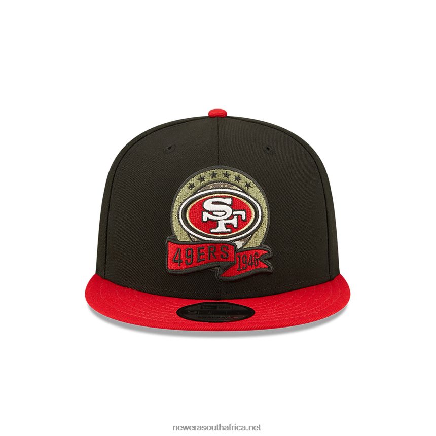 San Francisco 49ers NFL Salute to Service Black 9FIFTY Snapback Cap New Era TRBRBN2103
