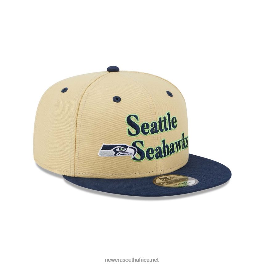 Seattle Seahawks NFL Retro Cream 9FIFTY Snapback Cap New Era TRBRBN2037