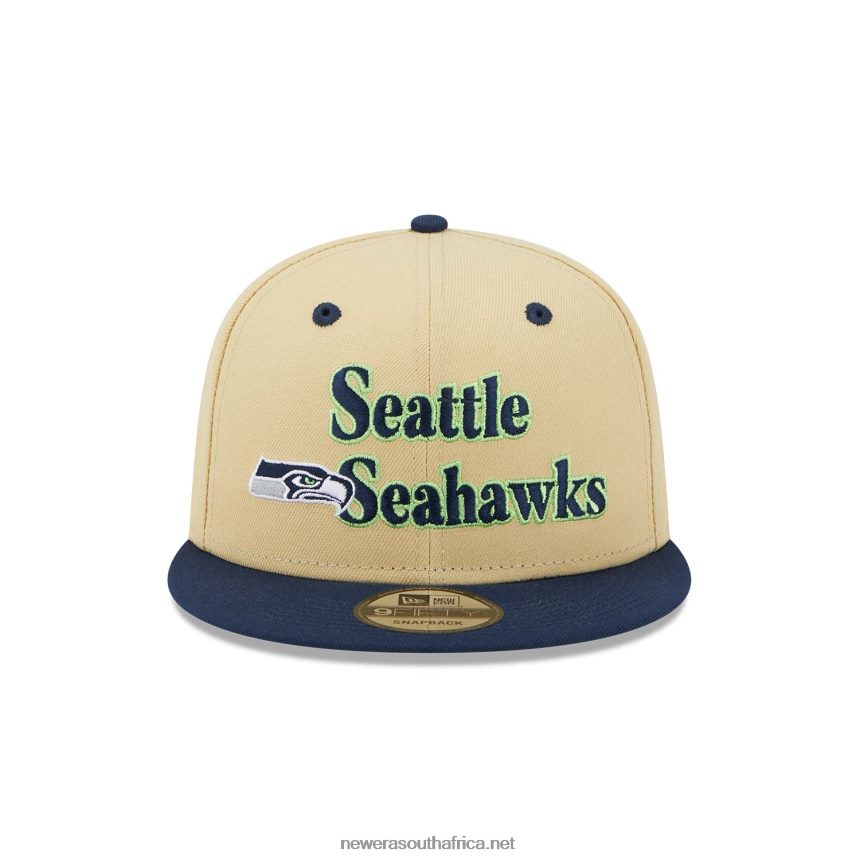 Seattle Seahawks NFL Retro Cream 9FIFTY Snapback Cap New Era TRBRBN2037