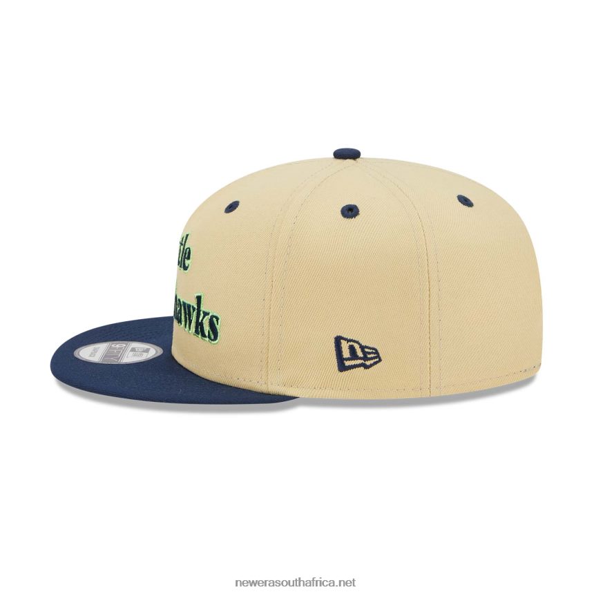 Seattle Seahawks NFL Retro Cream 9FIFTY Snapback Cap New Era TRBRBN2037