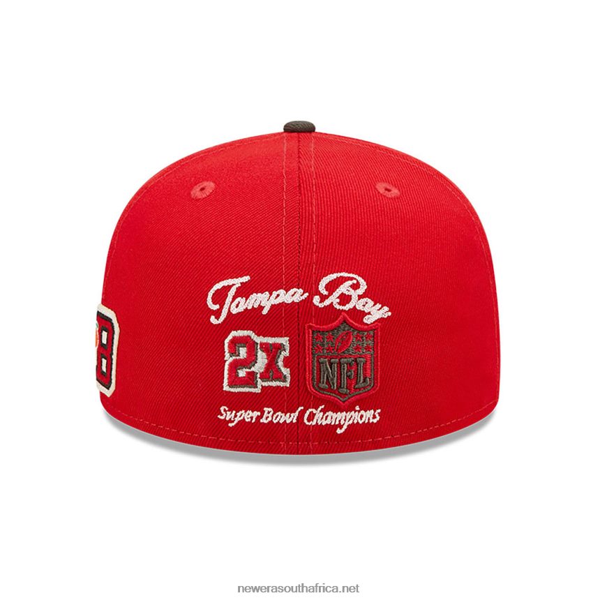 Tampa Bay Buccaneers NE Letterman Red 59FIFTY Fitted Cap New Era TRBRBN651