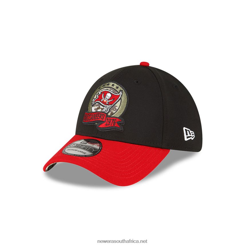 Tampa Bay Buccaneers NFL Salute to Service Black 39THIRTY Stretch Fit Cap New Era TRBRBN2175
