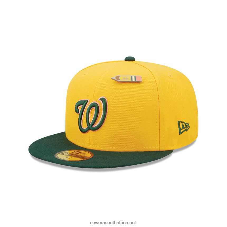 Washington Nationals Back to School Yellow 59FIFTY Fitted Cap New Era TRBRBN1082