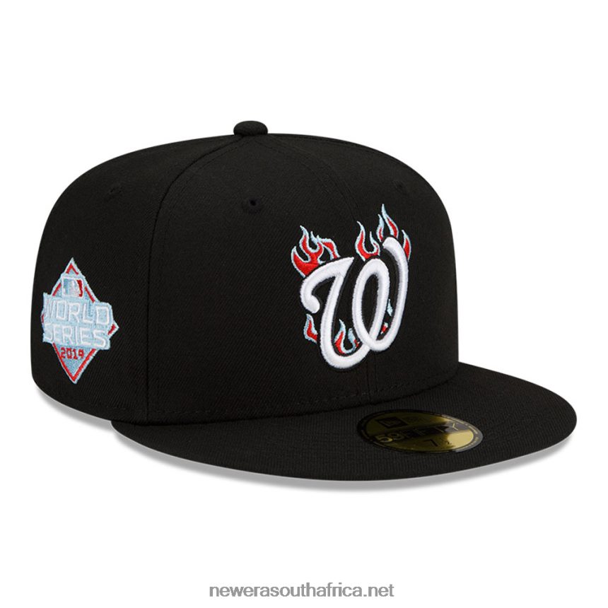Washington Nationals MLB Team Fire Black 59FIFTY Fitted Cap New Era TRBRBN580