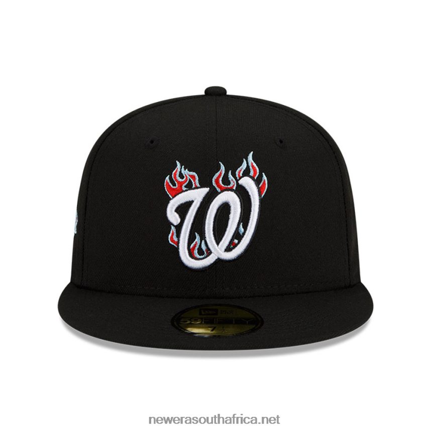 Washington Nationals MLB Team Fire Black 59FIFTY Fitted Cap New Era TRBRBN580