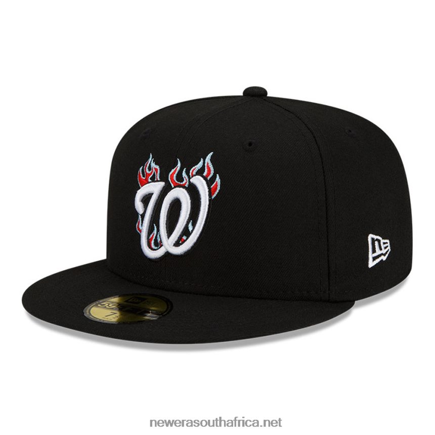 Washington Nationals MLB Team Fire Black 59FIFTY Fitted Cap New Era TRBRBN580