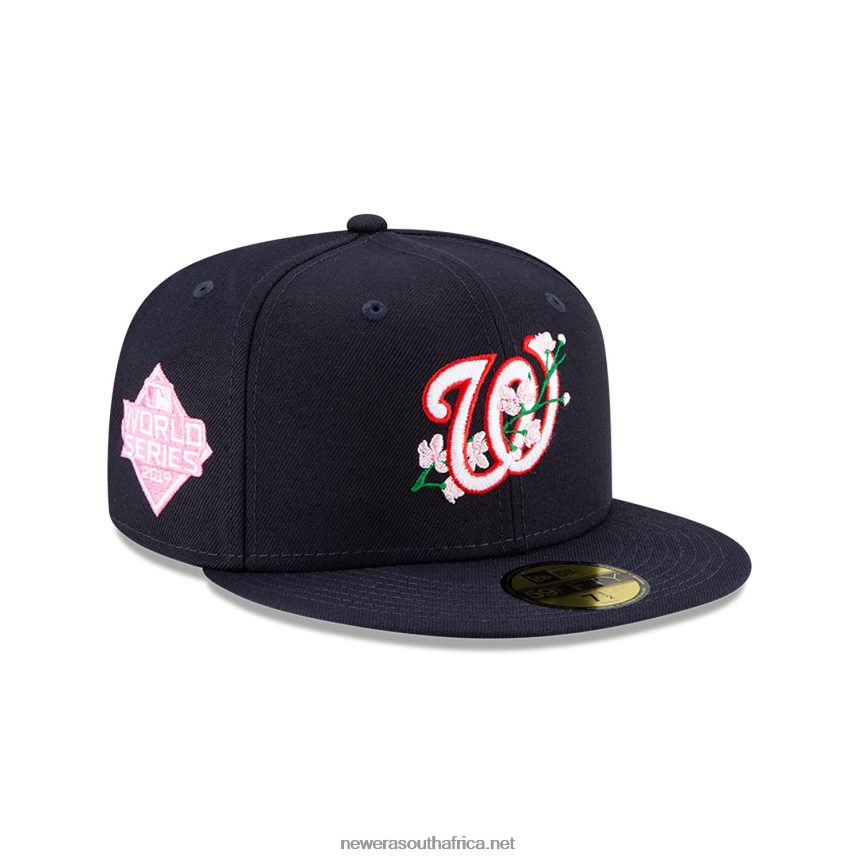 Washington Nationals Side Patch Bloom Navy 59FIFTY Fitted Cap New Era TRBRBN418