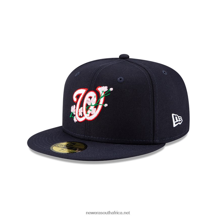 Washington Nationals Side Patch Bloom Navy 59FIFTY Fitted Cap New Era TRBRBN418