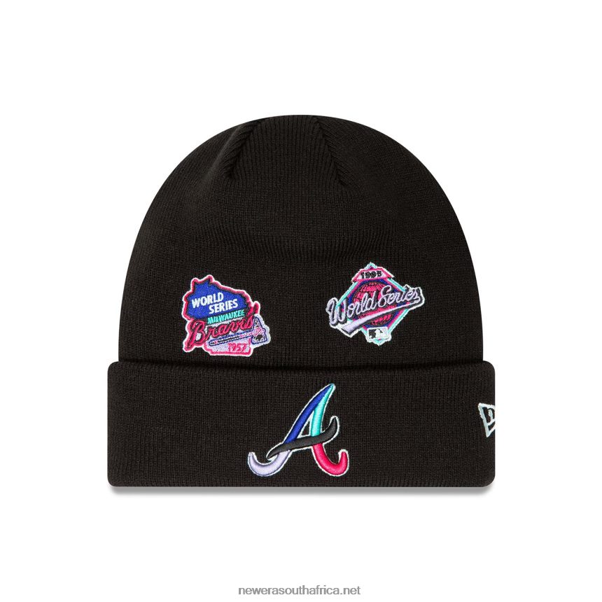 Atlanta Braves Black Polar Lights Beanie Hat New Era TRBRBN2498
