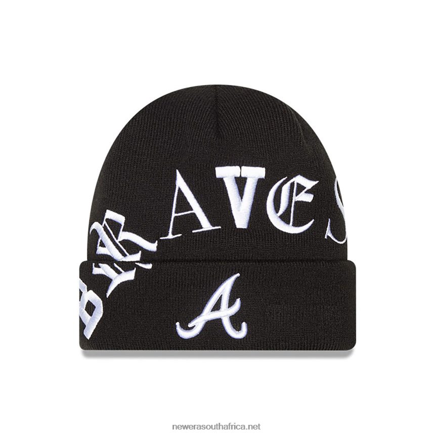 Atlanta Braves Blackletter Black Knit New Era TRBRBN2516
