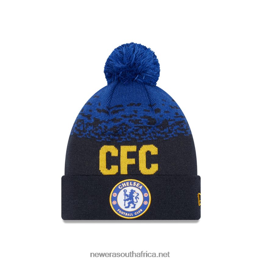 Chelsea FC Marble Wordmark Navy Cuff Knit Beanie Hat New Era TRBRBN2499