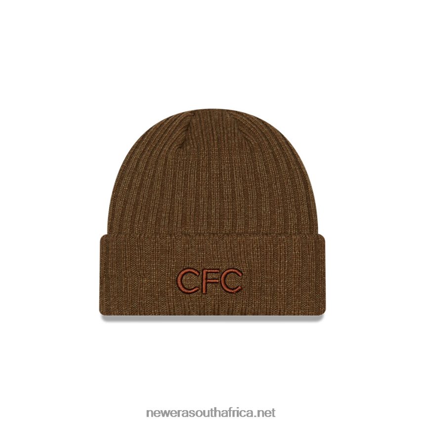 Chelsea FC Medium Brown Retro Cuff Knit Beanie Hat New Era TRBRBN2508