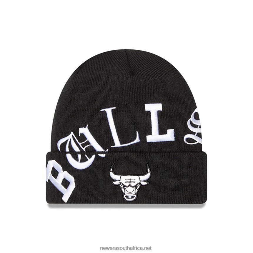 Chicago Bulls Blackletter Black Knit New Era TRBRBN2552