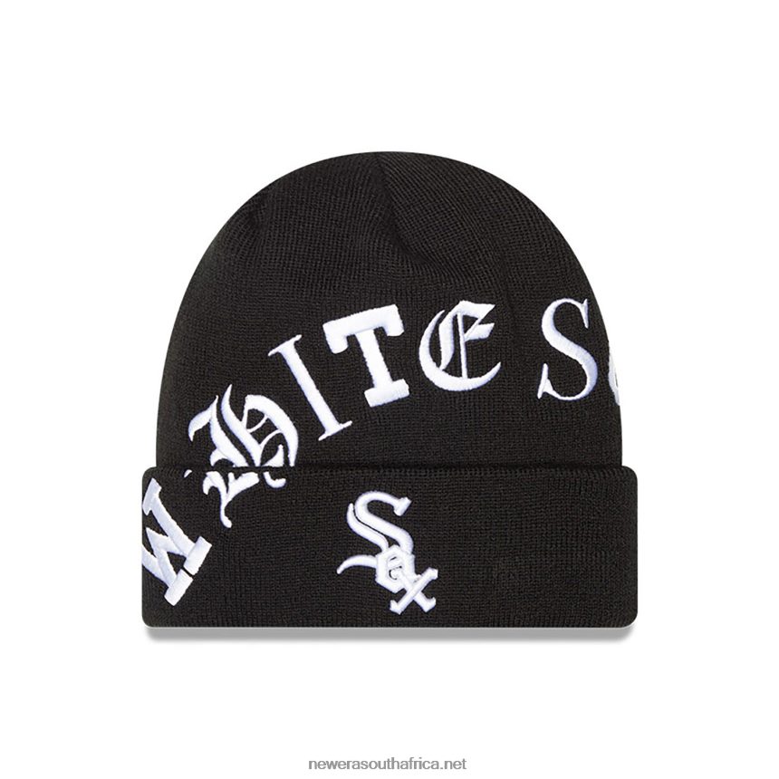 Chicago White Sox Blackletter Black Knit New Era TRBRBN2330