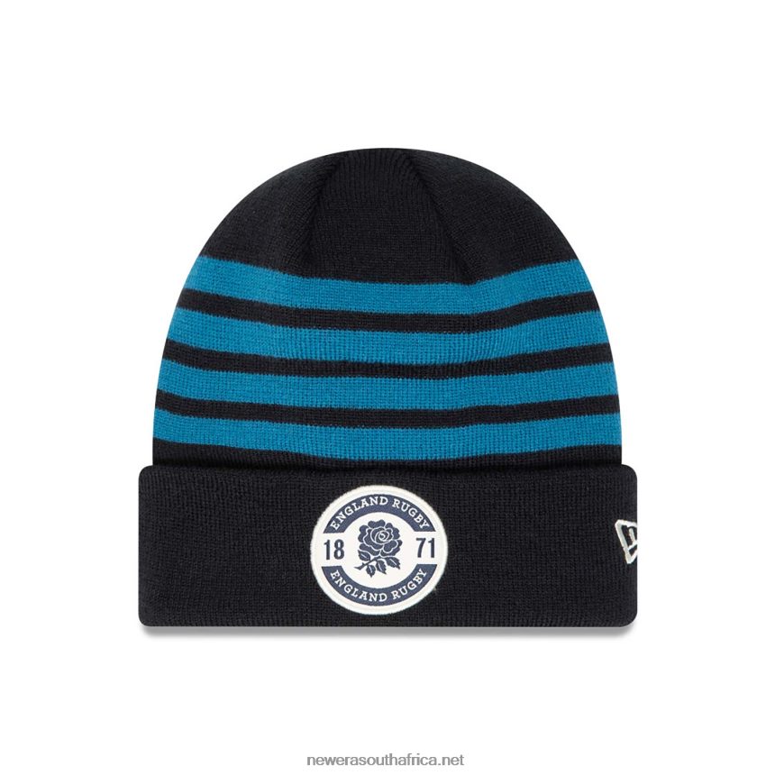 England Rugby Stripe Patch Navy Beanie Hat New Era TRBRBN2369