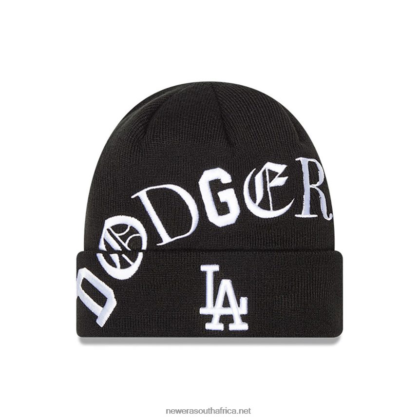 LA Dodgers Blackletter Black Knit New Era TRBRBN2543