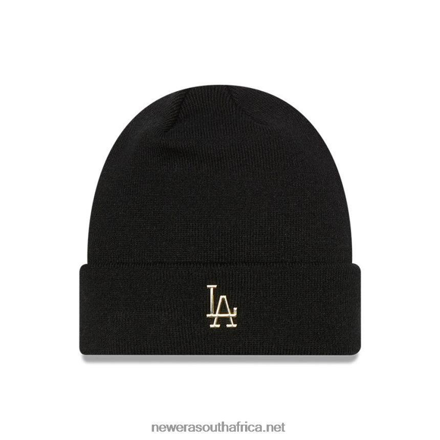 LA Dodgers Metallic Black Beanie Hat New Era TRBRBN2413