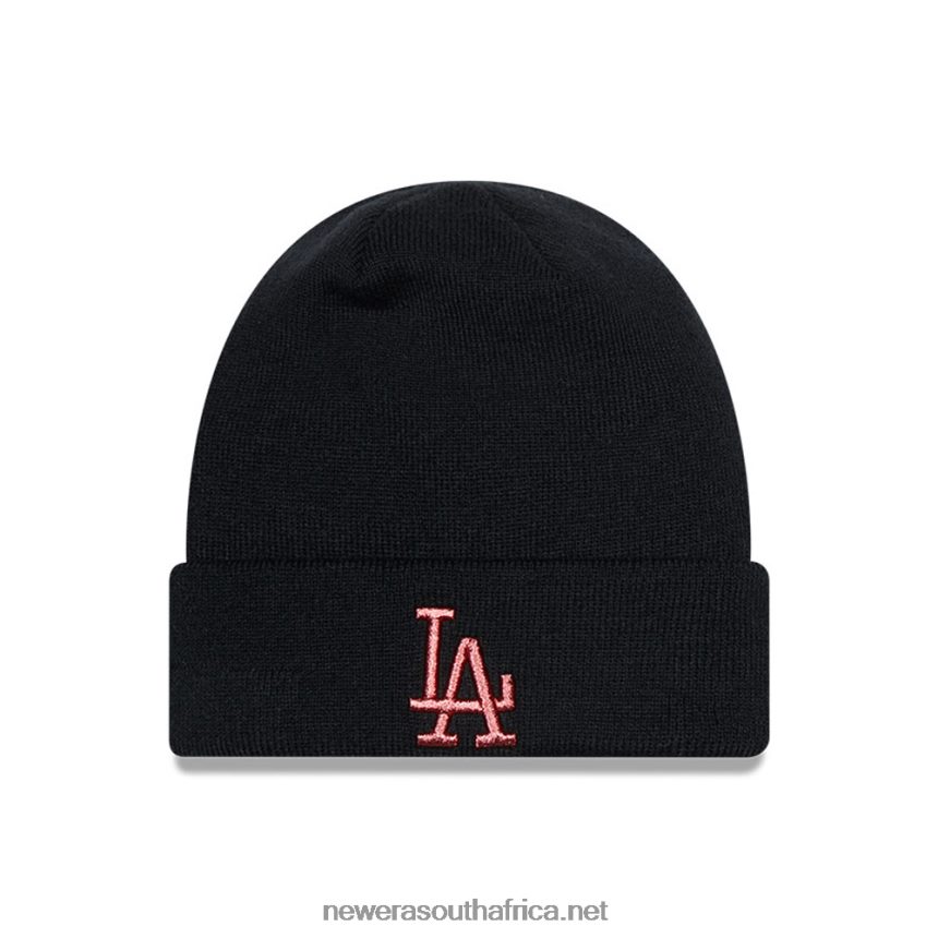 LA Dodgers Metallic Womens Navy Beanie Hat New Era TRBRBN2537