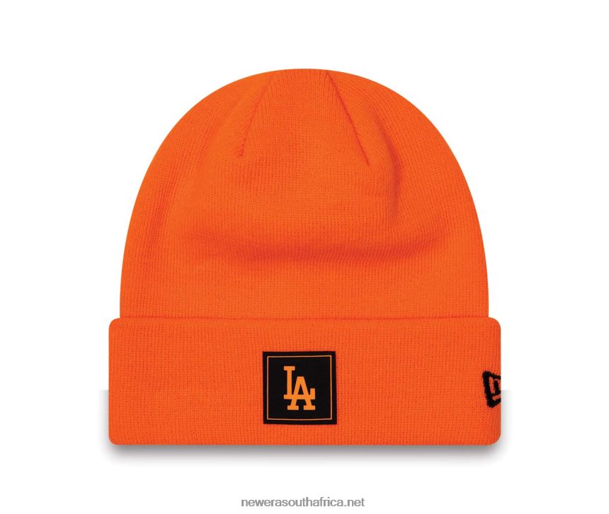 LA Dodgers Neon Bright Orange Cuff Beanie Hat New Era TRBRBN2351