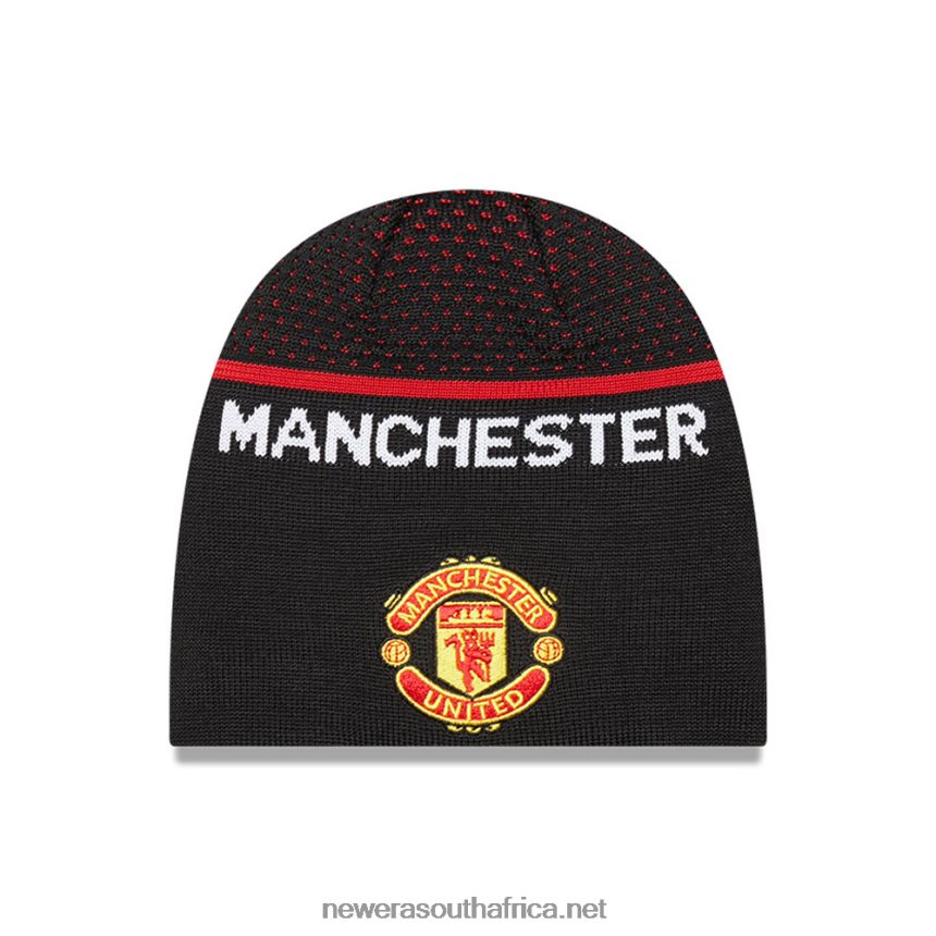Manchester United Stripe Logo Black Beanie Hat New Era TRBRBN2364